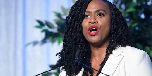 Ayanna Pressley speaking on the #girlhero event