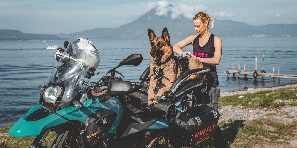 Jess preparing her motorcycle with Moxie