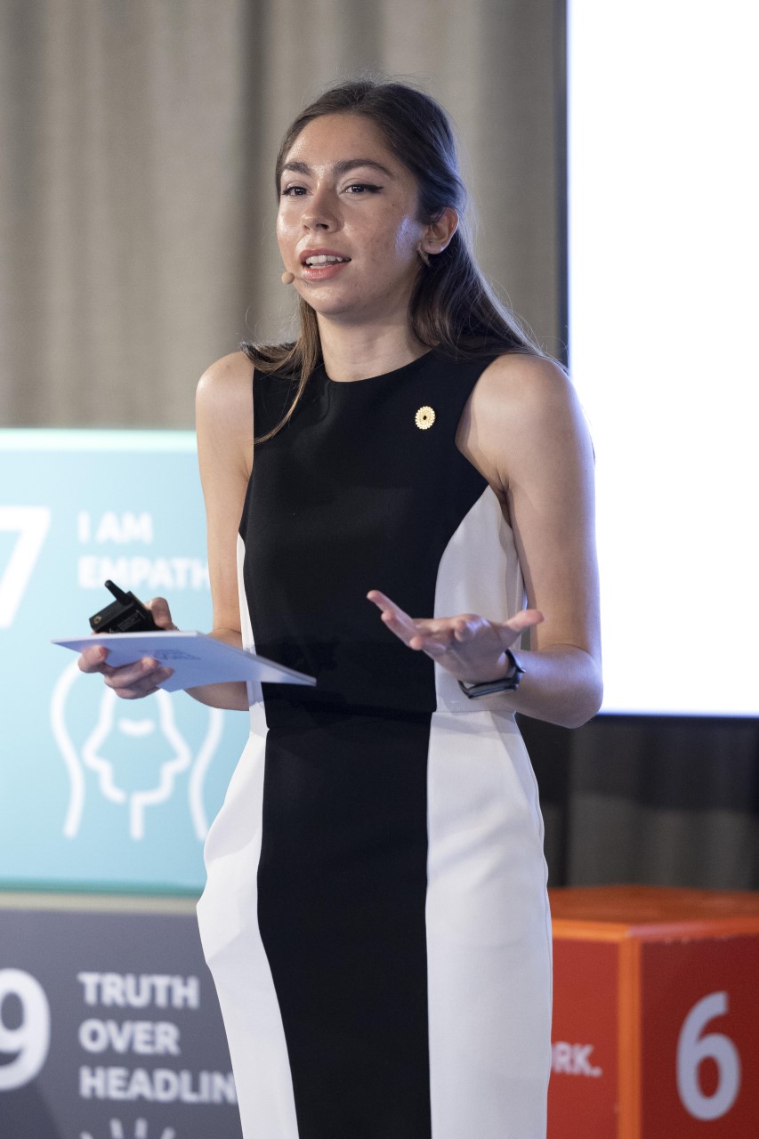 Girl Up leader Selin speaking at Expo 2020